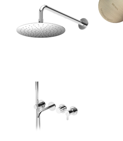 Система скрытого монтажа Bruma Leaf на 3 потока Set 167 312 3MM, верхний душ 300мм Morning Mist